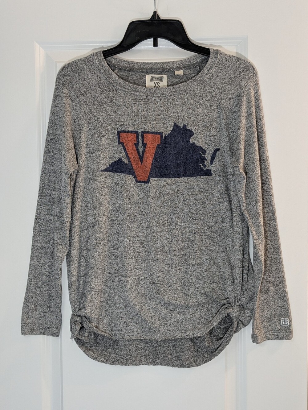 Tailgate Gray Long Sleeve Top with University of Virginia (UVA) Logo, Size XS